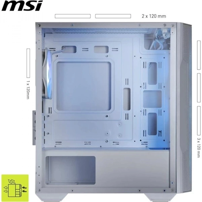 MSI MAG FORCE M100R WHITE GAMING MICRO-TOWER PC KASASI BEYAZ