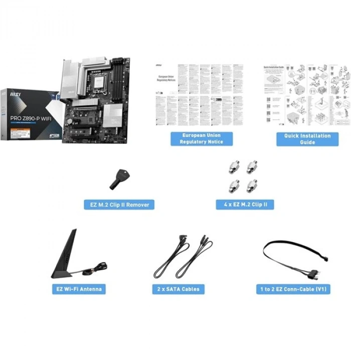 MSI PRO Z890-P WIFI-7 DDR5 HDMI-DP USBC PCIE 5.0 1851P ATX