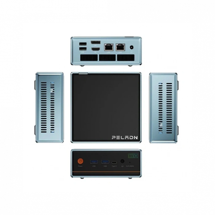 PELADN WO4 Serisi, AMD Ryzen 7 5700U, 16Gb Ram, 512Gb SSD, 1xHDMI, 1xDP,  4xUSB, 1xType-C, 2xLAN, Paylaşımlı Ekran Kartı, Wi-Fi6, Bluetooth 5.2, Windows 11 Pro, MFF MiniPC