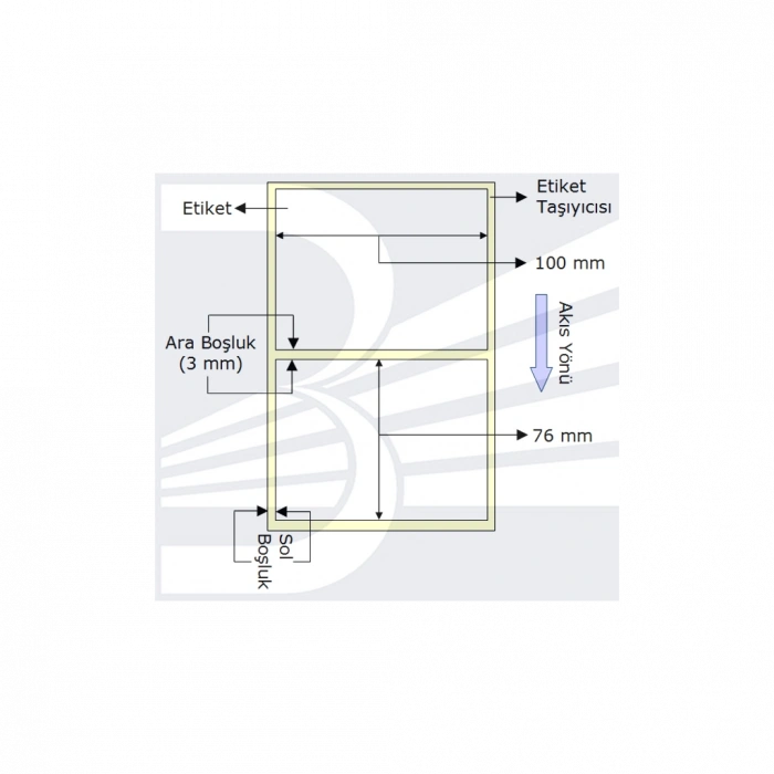 PG Etiket 100mmx76mm (Tek Kolonda 1li) , Toplam  570 ad (VELLUM)