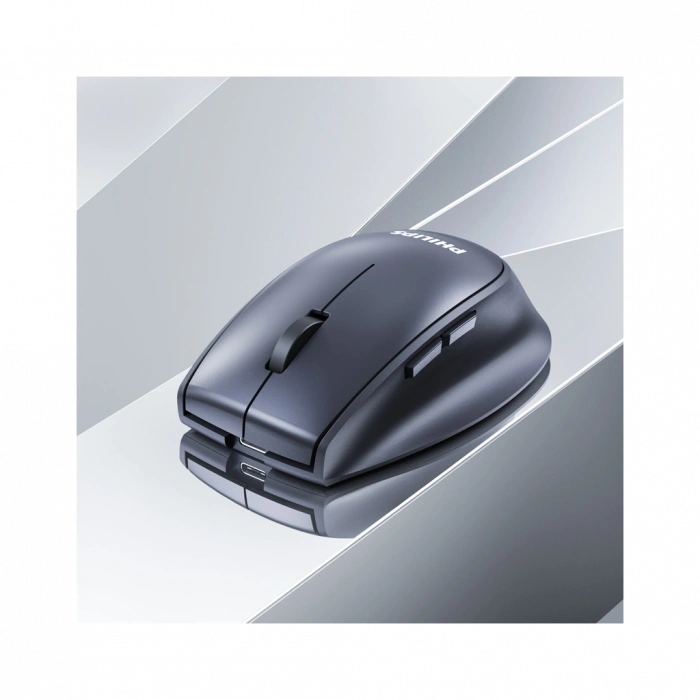 PHILIPS SPK7627K, Gri, USB Nano 2,4Gh ve Bluetooth Kablosuz, 1600dpi, Optic, 5 Tuşlu, Şarj Edilebilir, Mouse