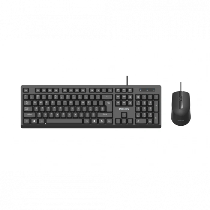 PHILIPS SPT6234B, Siyah, Türkçe Q, USB Kablolu, Klavye Mouse Set