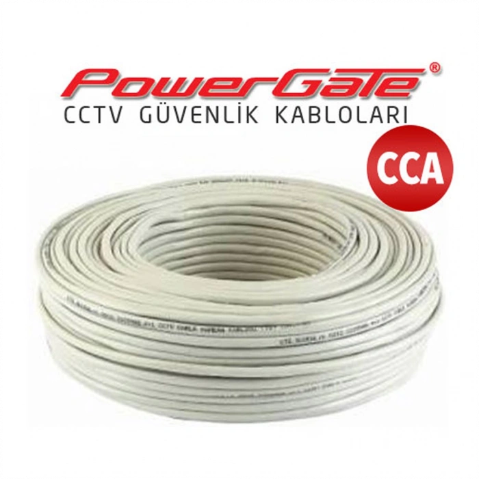 PowerGate CELL 100mt, 2+1 (2x0,22+0,25) CCA %40 Bakır Alışımlı, CCTV Güvenlik Kablosu