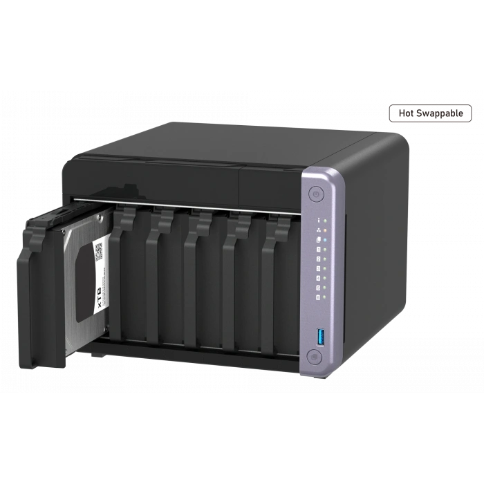 QNAP 6diskli Alpine AL524 QC-4GB RAM-2-10GbE SFP+ Nas Server TS-632X
