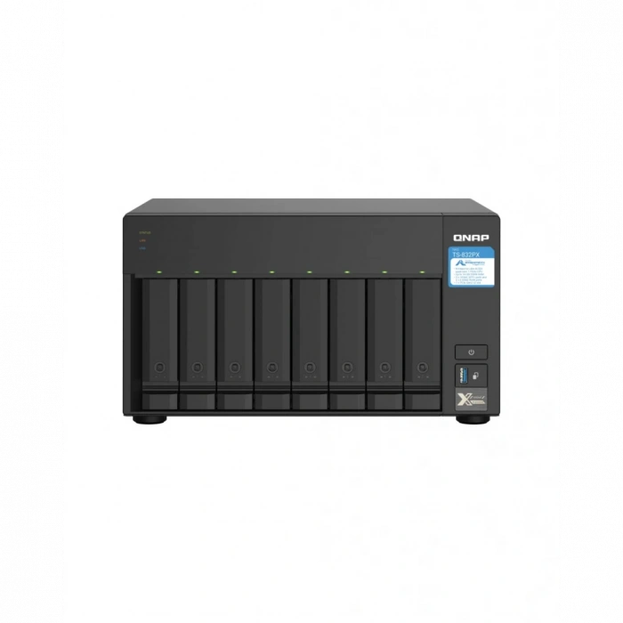 QNAP TurboNAS TS-832PX-4G, 4Gb Ram, 8xYuvalı, Tower NAS