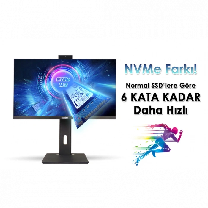 QUADRO EXPANSE AI B424 14165, i5-14400, 23,8" FHD Ekran, 16Gb Ram, 512Gb SSD, Pivot, Paylaşımlı VGA, Free Dos All In One PC