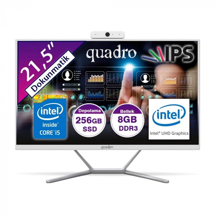 Quadro Stark Touch H8122-T45825 Ci5 4590S 3.0Ghz 8gb 256gb 21.5  Dokunmatik Freedos AIO Bilgisayar