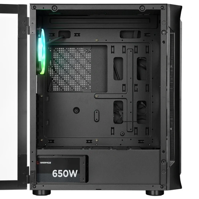 RAMPAGE 650W 80+ PROLIX MESH 4-RGB FANLI GAMING MID-TOWER PC KASASI