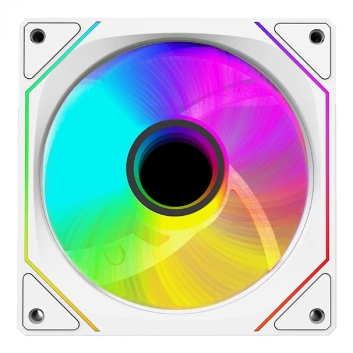 Rampage 7C-120B 120*120*25mm Double Ring Aynalı ARGB Beyaz Kasa Fanı