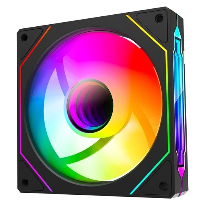 RAMPAGE 7C-120S Double Ring Aynalı ARGB Siyah Kasa Fanı