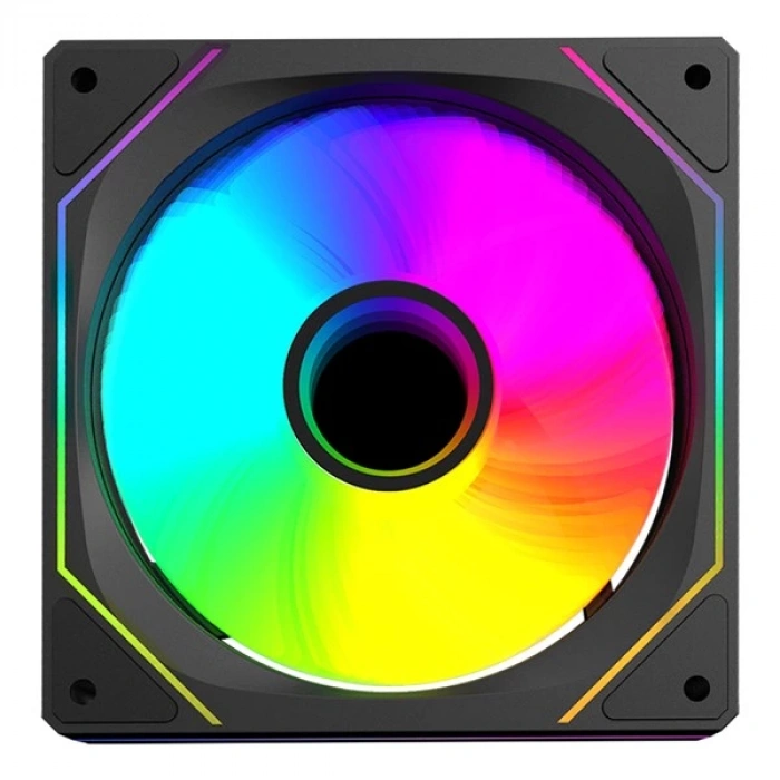 RAMPAGE 7C-120S Double Ring Aynalı ARGB Siyah Kasa Fanı