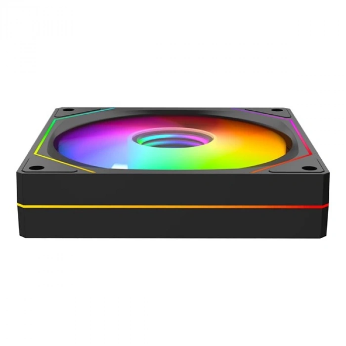 RAMPAGE 7C-120S Double Ring Aynalı ARGB Siyah Kasa Fanı