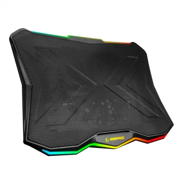 Rampage AD-RC8 SHOWY Siyah 180mm Fan 15-17 RGB Işıklı Notebook Soğutucu Stand