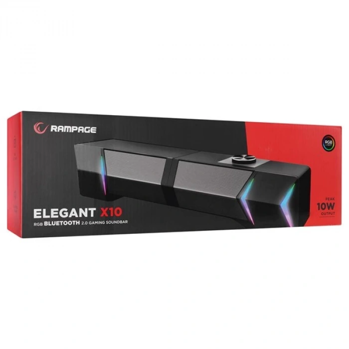 Rampage Elegant X10 2.0 Bluetoothlu Rms 3W*2 RGB Işıklı Multimedia Usb 5V 45dB Gaming Oyuncu Speaker
