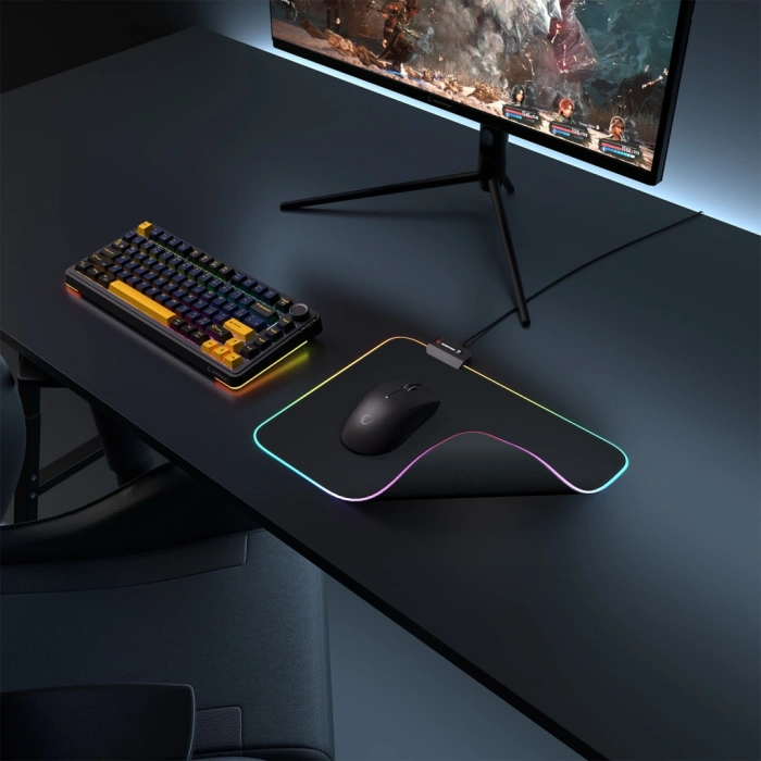 Rampage MP-21, PULSAR M RGB, 252x328x3mm, RGB Led, Gaming, MOUSE PAD (Siyah)