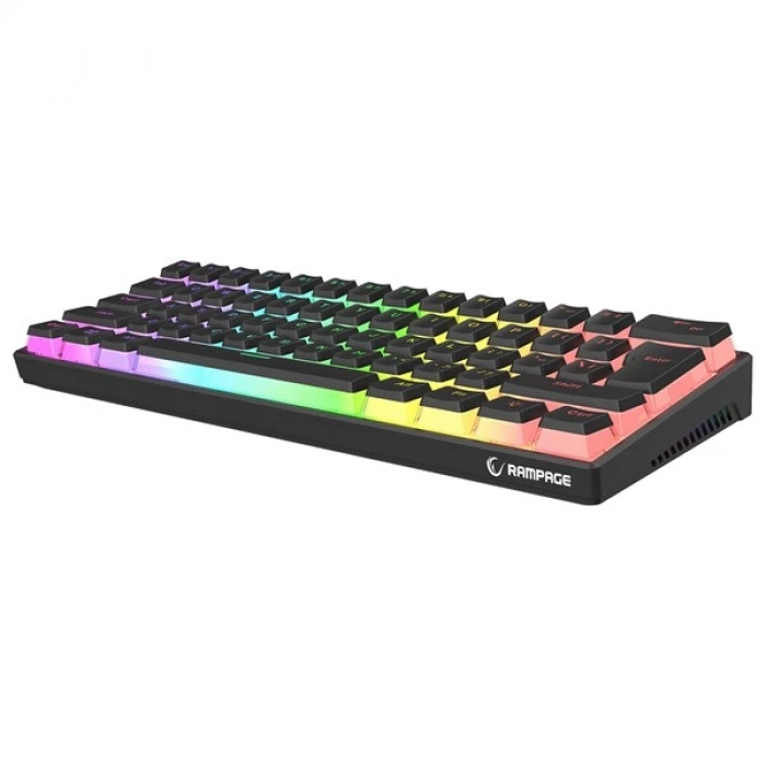 Rampage RADIANT K11 Siyah Type-C Bağlantılı RGB Puding Tuşlu US Layout Red Switch Gaming Oyuncu Klavye