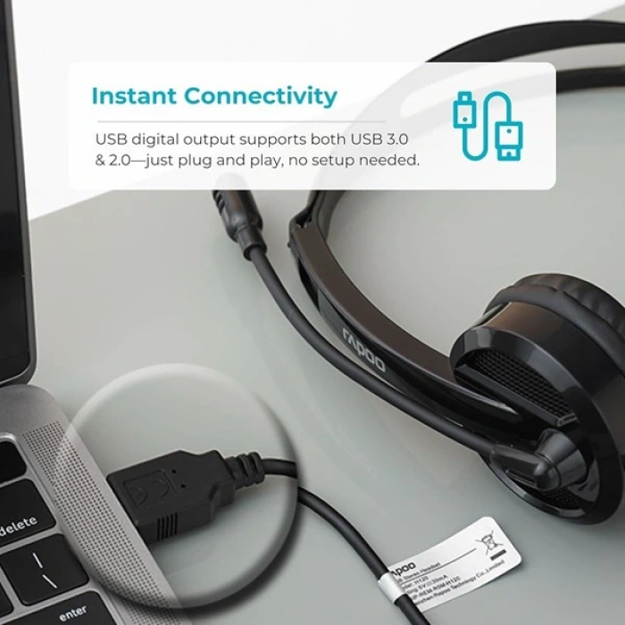 RAPOO H120 Stereo Kablosuz Mikrofonlu Kulaklık