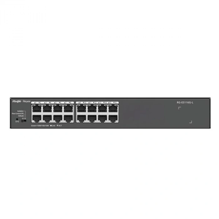 RUIJIE 16port REYEE RG-ES116G-L GIGABIT Yönetilemez Switch Çelik Kasa