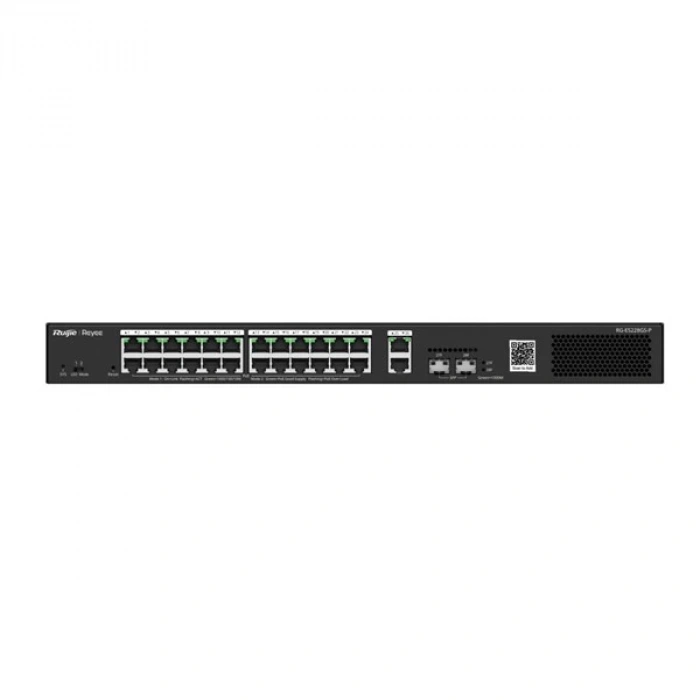 RUIJIE 24port 370w FULL PoE RG-ES228GS-P GIGABIT 2-FSP 2-Uplink Yönetilebilir Switch