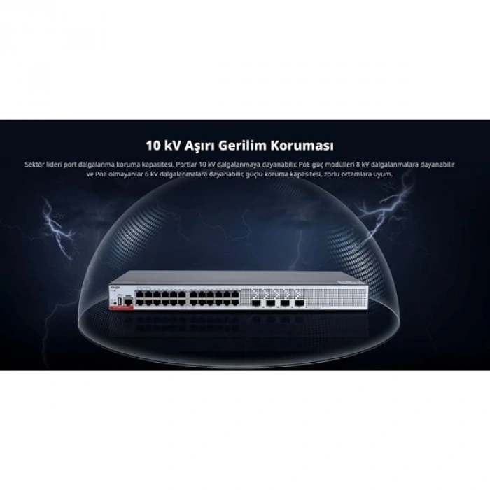 RUIJIE 24port RG-CS83-24GT4XS-P GIGABIT 4-SFP+ 10GBE 370W LAYER3 YÖNETİLEBİLİR POE SWITCH