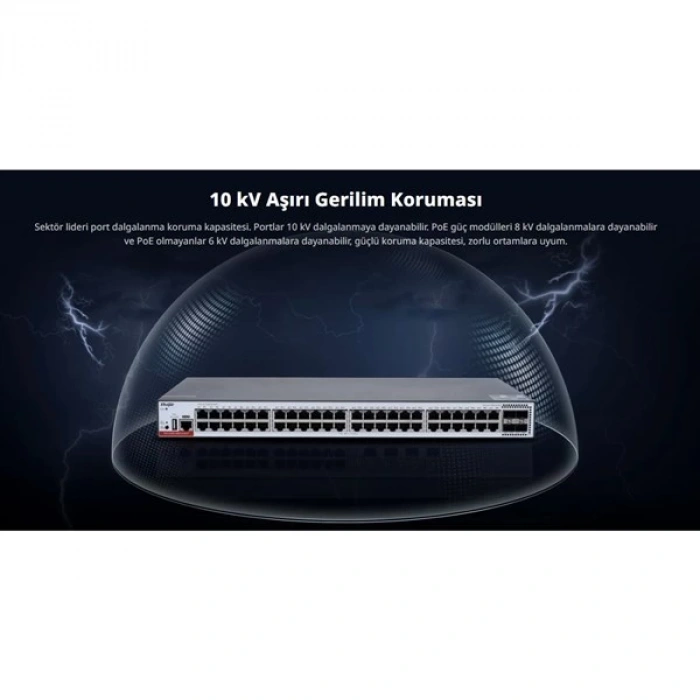 RUIJIE 48port RG-CS83-48GT4XS-P GIGABIT 4-10GBE SFP+ 405W LAYER3 YÖNETİLEBİLİR POE SWITCH