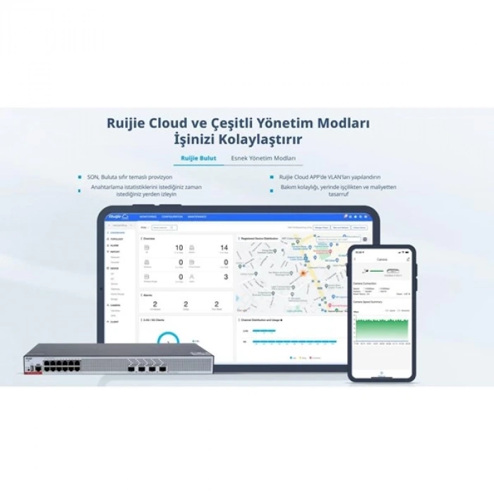 RUIJIE 8port RG-CS83-12GT4XS-P GIGABIT 4-10GBE SFP+ 370W LAYER3 YÖNETİLEBİLİR SWITCH