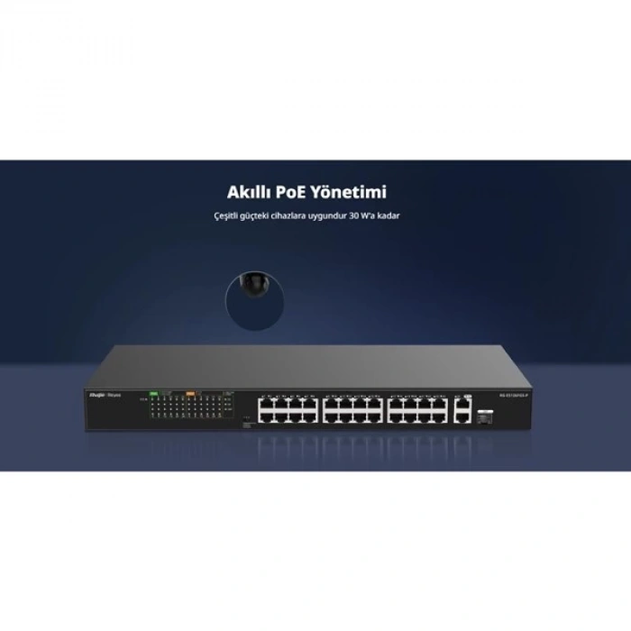 RUIJIE REYEE 8port RG-ES110GS-P-L GIGABIT 1-UPLINK 1-SFP 120W YÖNTİLEMEZ POE SWITCH