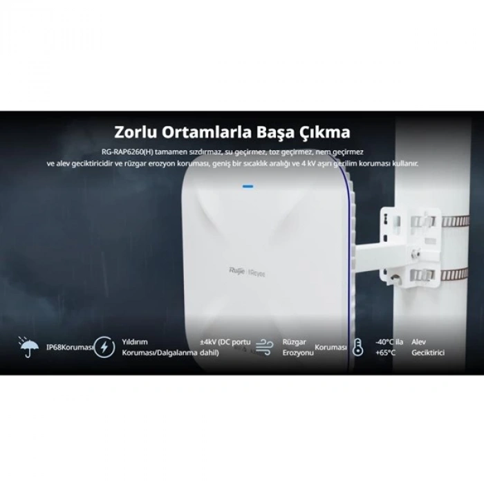RUIJIE REYEE RG-RAP6260(H) AX6000 GIGABIT 300METRE  HARİCİ ACCESS POINT