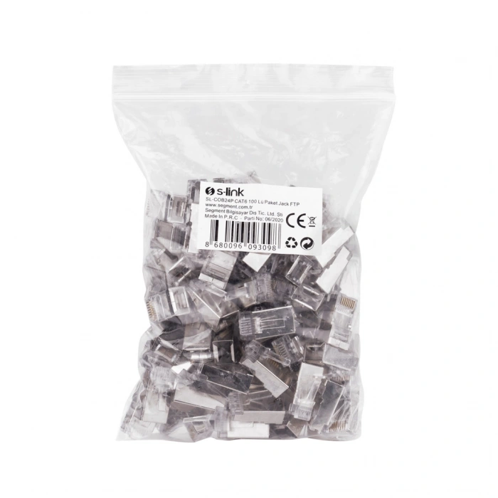 S-LINK SL-COB24P, RJ45, Yeni Nesil JAC, UTP, CAT6, Metal (100lü PAKET)