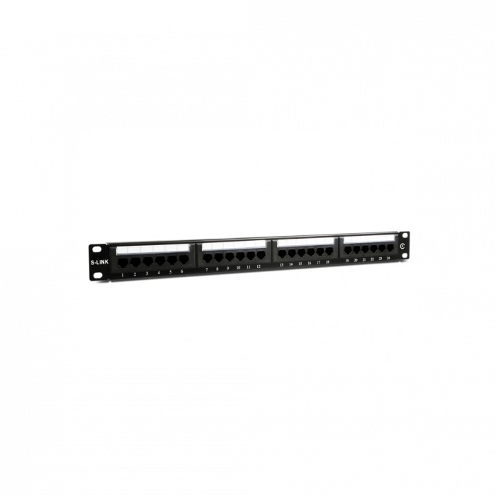 S-LINK SL-F624 Cat6 Patch Panel, 24-Port, UTP, 1U