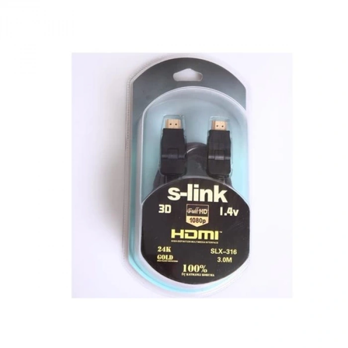 S-LINK SLX-318 HDMI & HDMI 5metre L Kablo