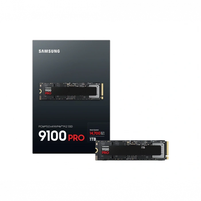 SAMSUNG MZ-VAP1T0BW, 9100 PRO, 1TB, 14700/13300, Gen5, NVMe PCIe M.2 2280, SSD (Türkiye Distribütörü Garantili)