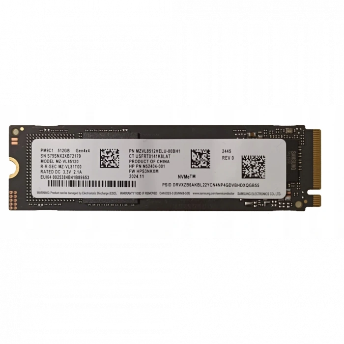 SAMSUNG PM9C1, MZ-VL8512HELU-00BH1, 512GB, 4950/2500, Gen4, NVMe PCIe M.2 2280 SSD (Bulk)