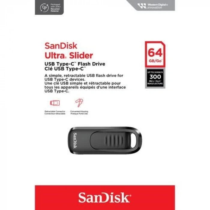 SANDISK 64GB ULTRA SLIDER SDCZ480-064G-G46 TYPEC USB BELLEK