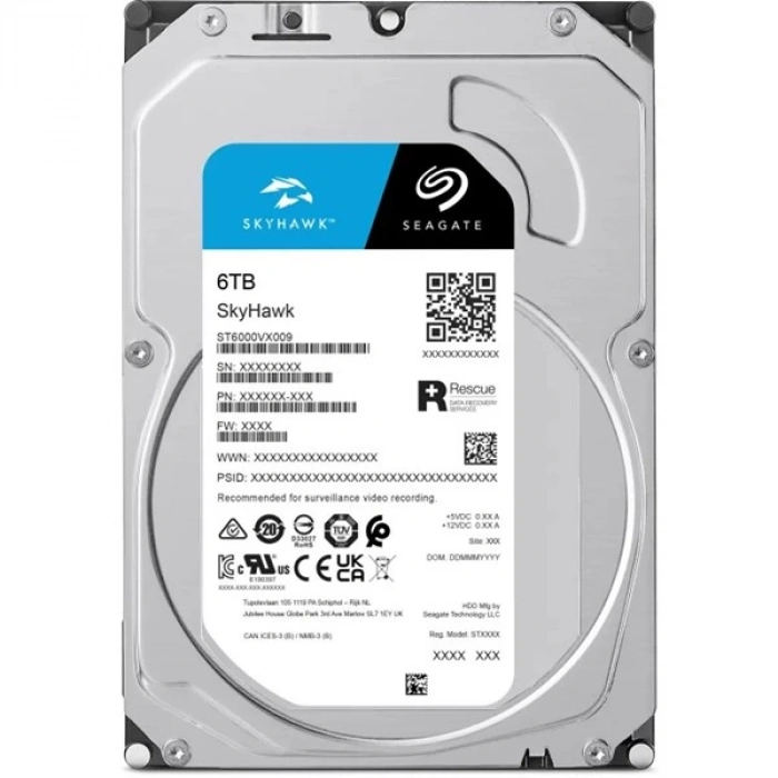 SEAGATE 3.5 6TB SKYHAWK ST6000VX009 5900 RPM 256MB SATA-3 Güvenlik Diski