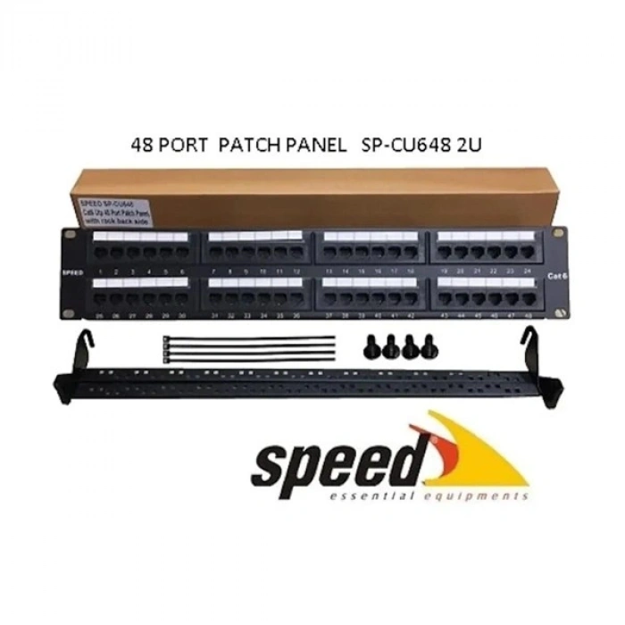 SPEED 2U 48port Cat6 Utp Patch Panel SP-CU648 (DOLU)