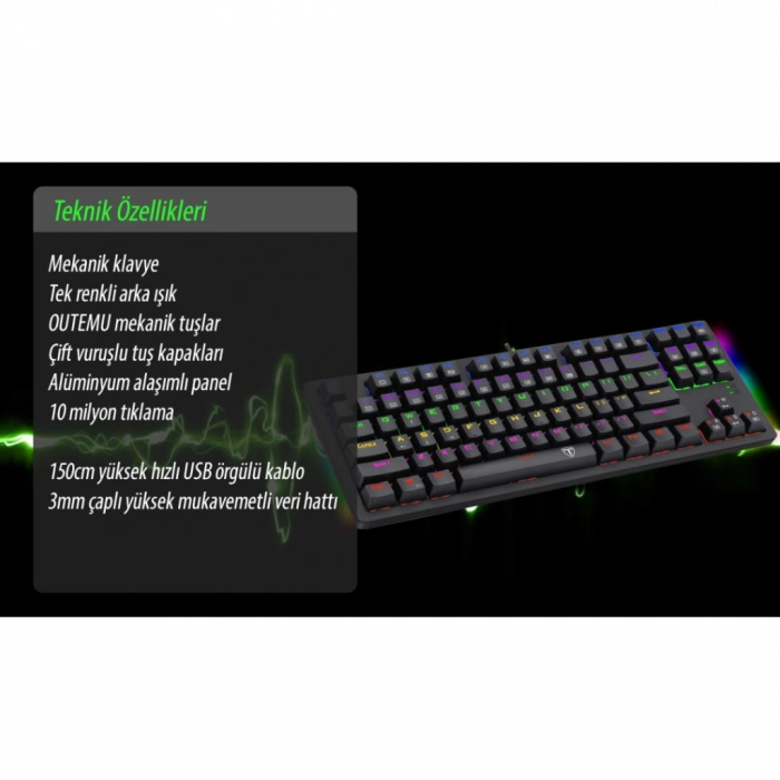 T-DAGGER BALI, T-TGK311, USB Kablolu, Türkçe Q,  Rainbow RGB, Mechanical, Blue Switch, Gaming Klavye (Powered By REDRAGON)