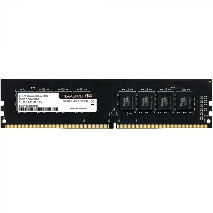 TEAM 16GB DDR4 3200MHz CL22 PC RAM VALUE TED416G3200C22BK