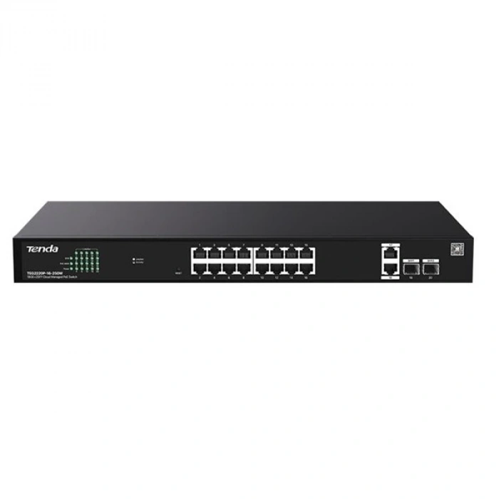 TENDA 16port 250w FULL PoE TEG2220P-16-250W GIGABIT 2X SFP CLOUD YÖNETİLEBİLİR Switch