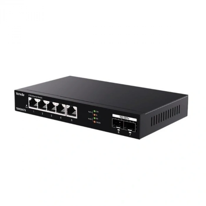 TENDA 5port TEM2007X 2.5 Gigabit 2-SFP 10GbE Yönetilemez Switch