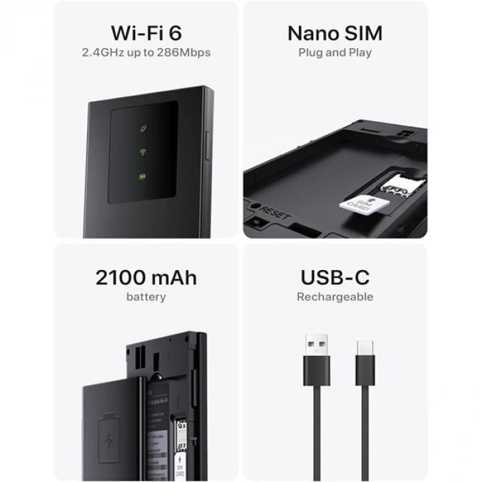 TENDA MF3 4G LTE WIFI6 BATARYALI TAŞINABİLİR MOBİL ROUTER