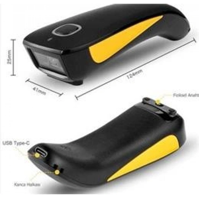 Tiger Perkon BS92 2D Karekod Bluetooth+2.4 Ghz Kablosuz Barkod Okuyucu