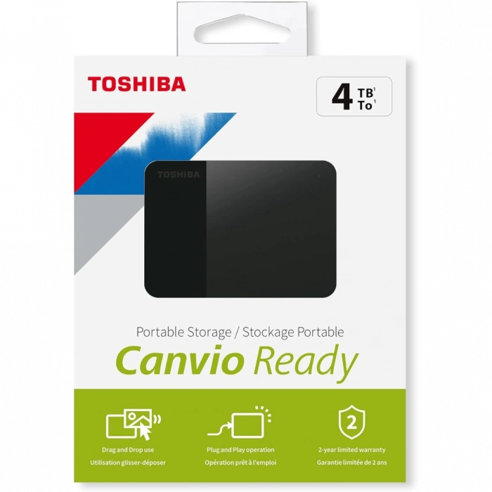 TOSHIBA HDTP340EK3CA, Canvio Ready, 4TB, 2.5" USB 3.0, Taşınabilir, Harici HDD, (Black)