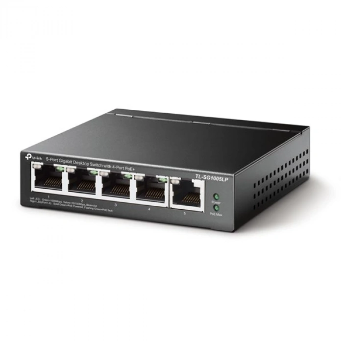 TP-LINK 5port TL-SG1005LP Gigabit 4port PoE 47.5w Yönetilemez Switch