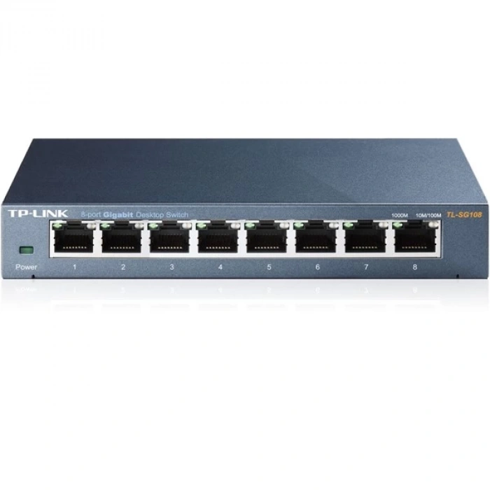TP-LINK 8-PORT TL-SG108 GIGABIT YÖNETİLEMEZ SWITCH METAL KASA