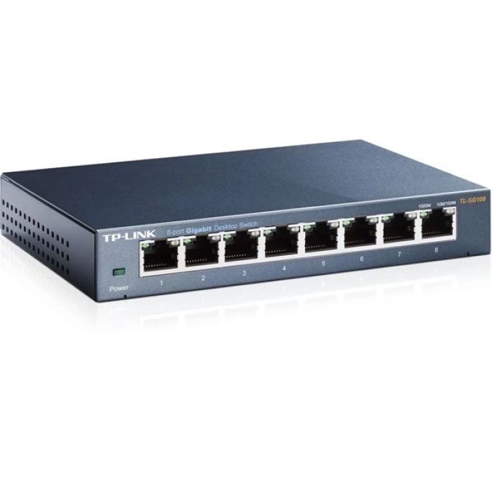 TP-LINK 8-PORT TL-SG108 GIGABIT YÖNETİLEMEZ SWITCH METAL KASA