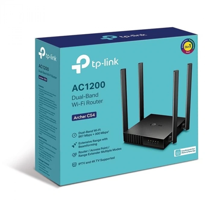 TP-LINK ARCHER C54 AC1200 Dual Band EV Ofis Tipi Router