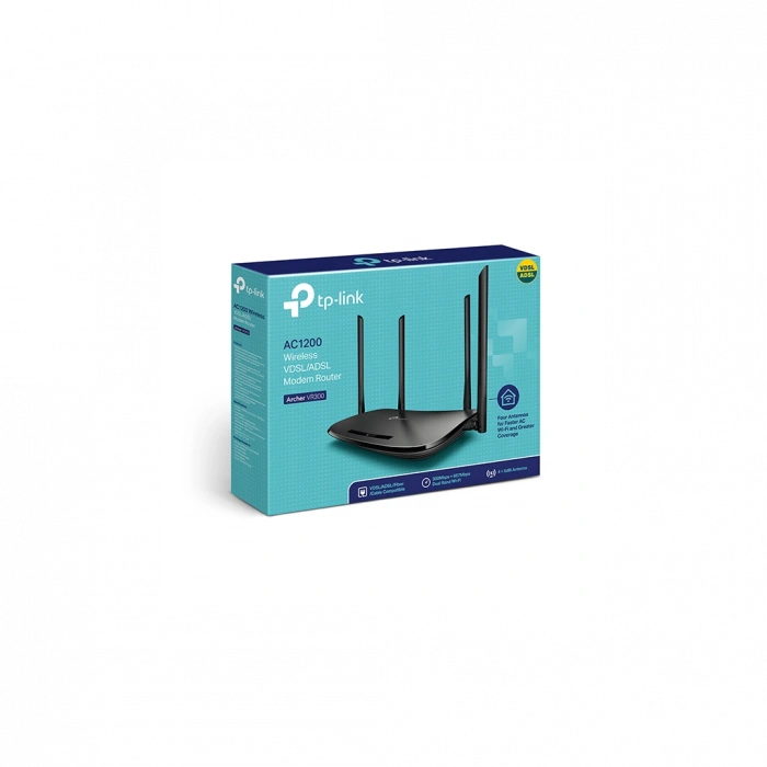 TP-LINK ARCHER VR300 V2, AC1200, 4Port, Dual Band Wifi, 1200Mbps, 4xAnten, VDSL,ADSL Modem