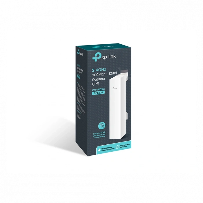 TP-LINK CPE220, 300Mbps, 2.4Ghz WiFi, 12dbi Anten, 13Km Menzil, Noktadan Noktaya, Dış Mekan, Access Point CPE