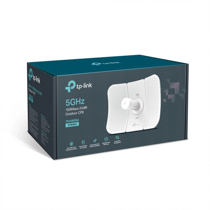 TP-LINK CPE605, 150Mbps, 5Ghz WiFi, 23dbi Anten, Noktadan Noktaya, Dış Mekan, Access Point CPE
